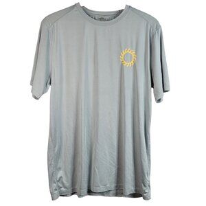 Old Navy Rashguard Gray Medium Swim Shirt Short Sleeve Sun Wave Tree Loose Fit